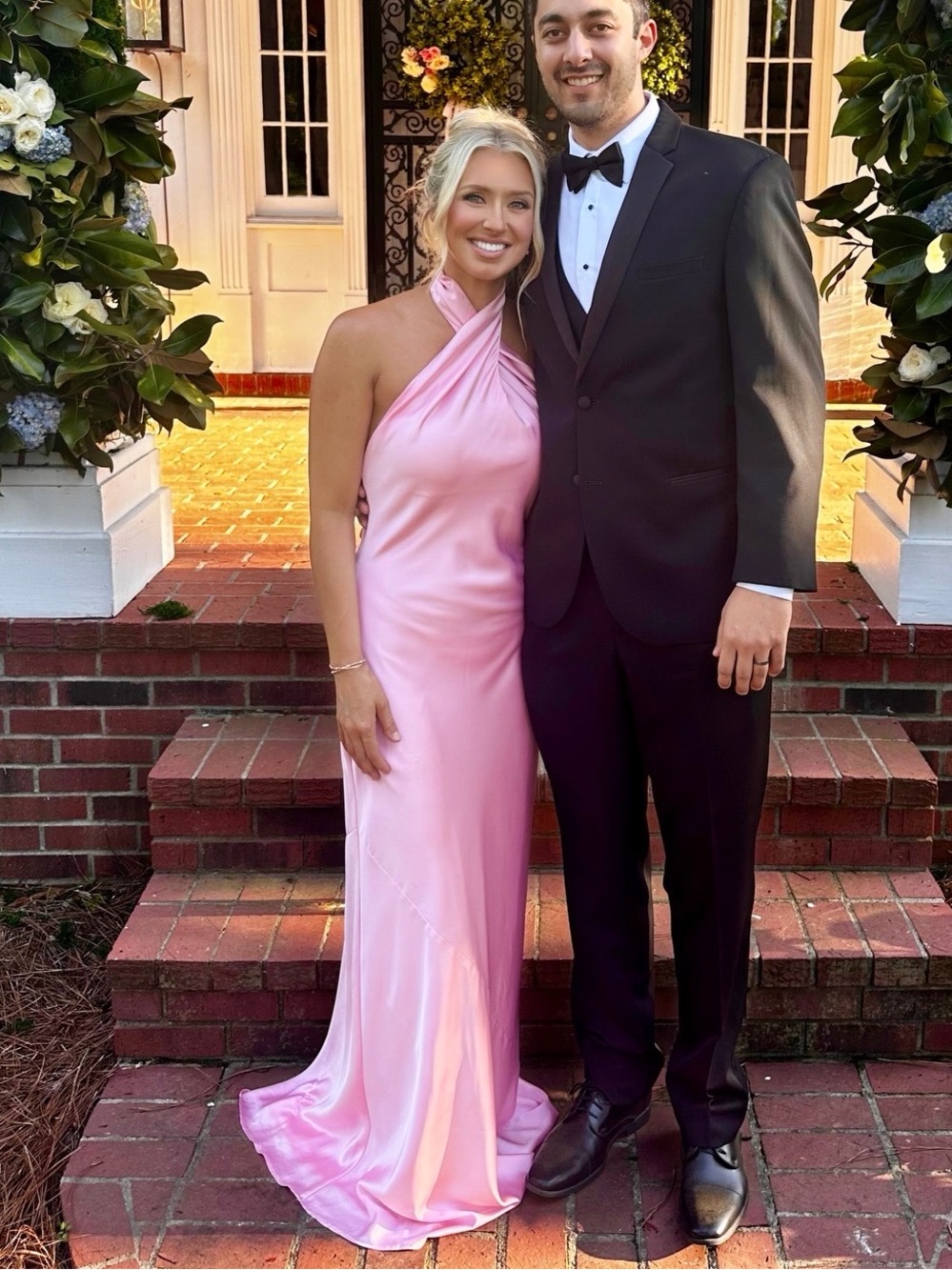 Show Me Your MuMu Pink Satin Halter Wedding Dress